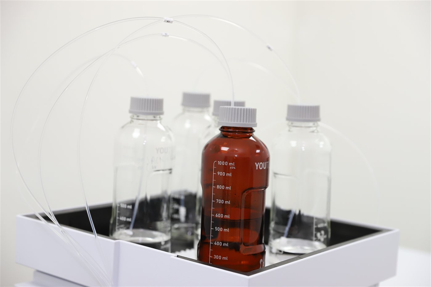Laboratory bottles in the TENUIS laboratory